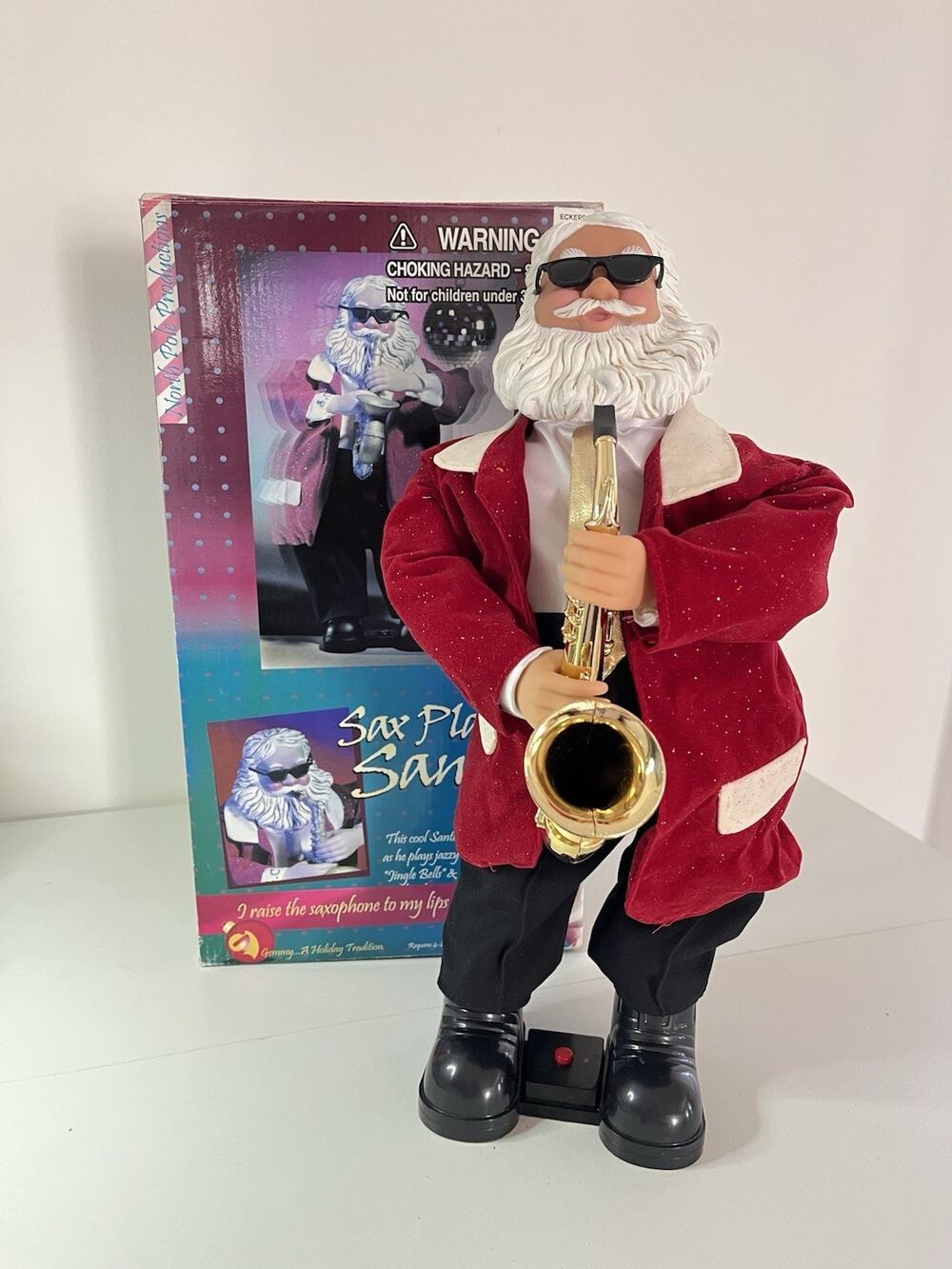 Gemmy Style Jazz Sax Playing Santa Claus Musical Animated Christmas Tested WORKS